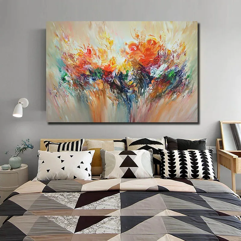 Large Size 100% Hand Painted Handmade Oil Paintings Colorful Abstract Wall Art Decor Wall Pictures Modern Canvas Gift Unframe