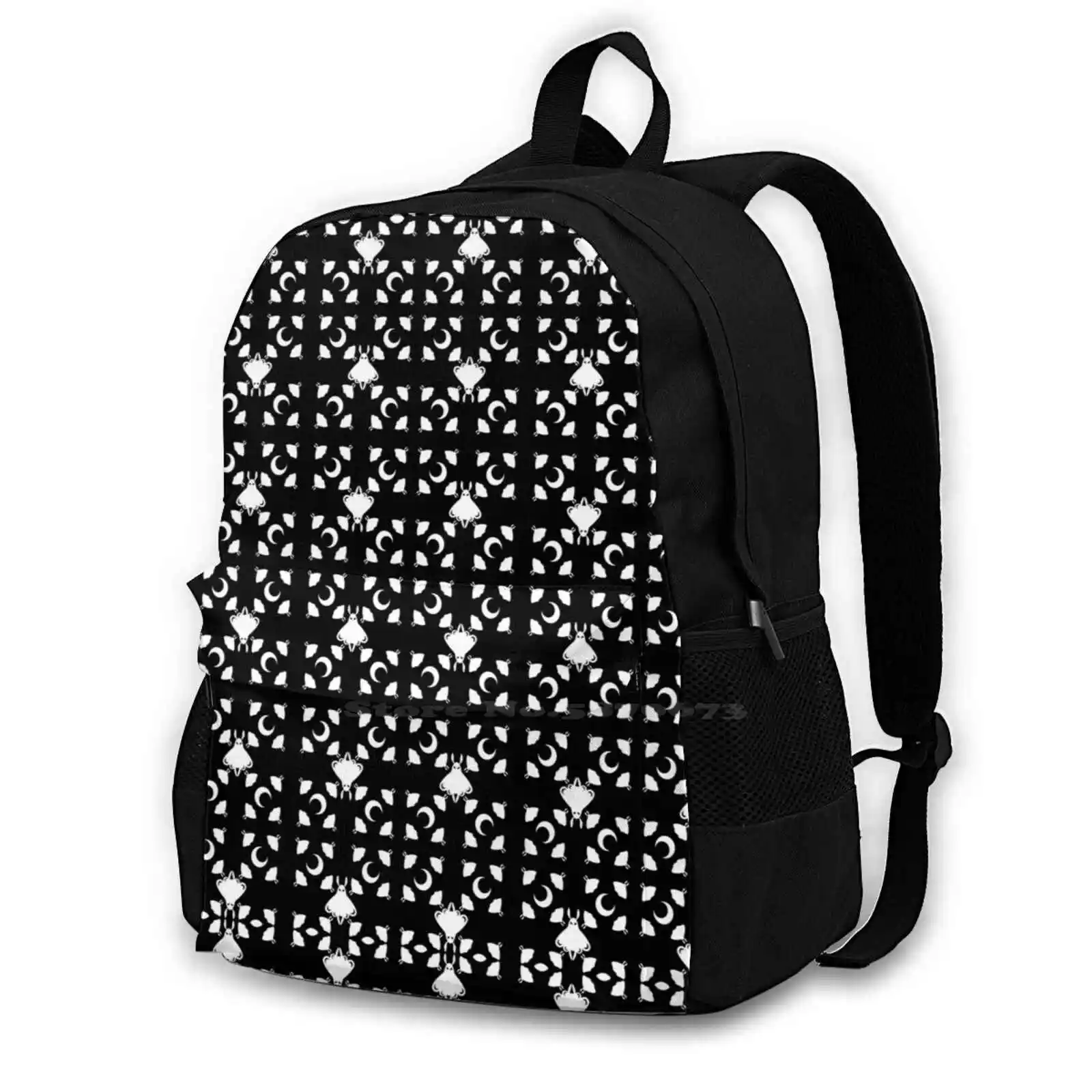 Mothman Pattern 2 Bag Backpack For Men Women Girls Teenage Mothman Bugs Insect Cryptids Cryptozoology Gothic Moons Lunar