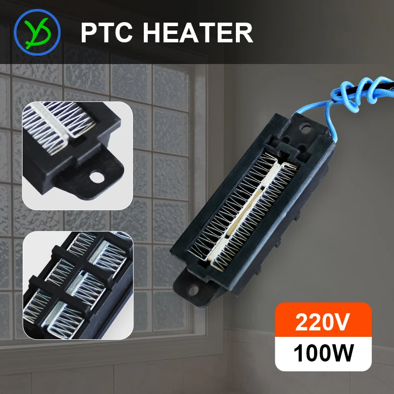 220V 100W Thermostatic PTC heater ceramic air heater conductive type heating element Small Space Heating