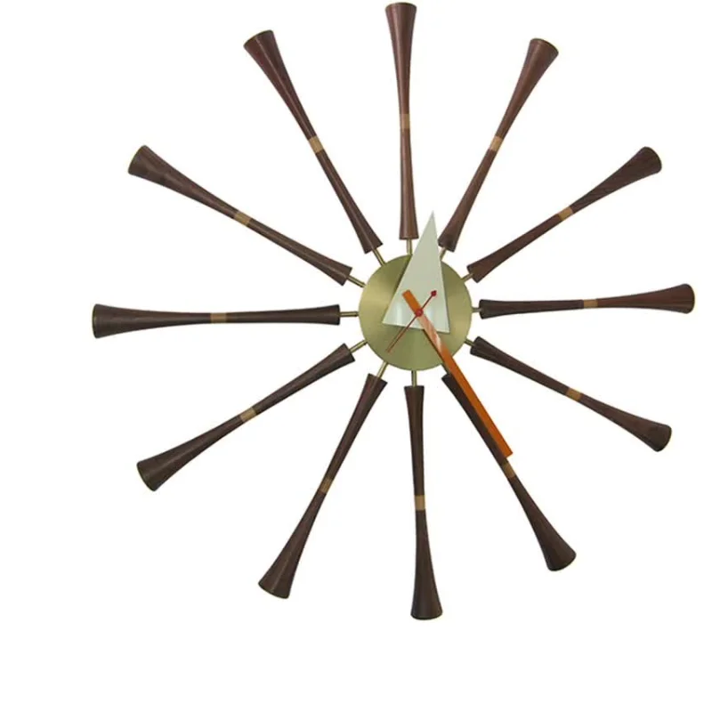 

Copper Quartz with Walnut Legs Wood Wall Clock Modern Design