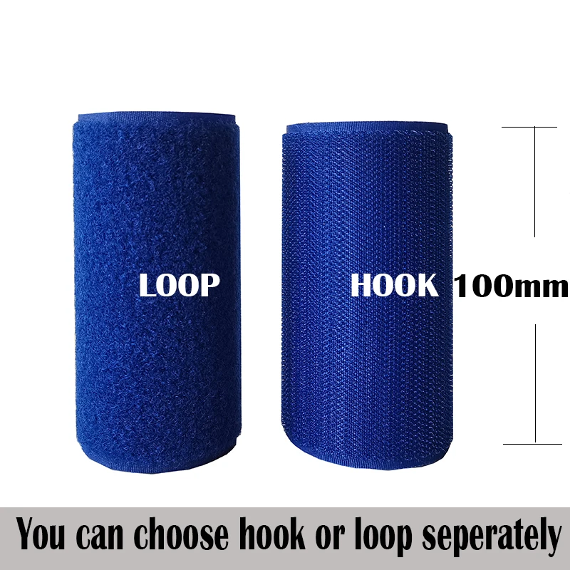 100mm Blue no adhesive hook loop fastener tape for sewing accessories tape sticker strap couture strip royal blue DIY