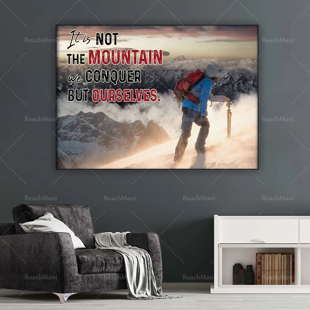 Alpinismo Alpinismo Camping Poster C'est la montagne nous conquistar mais nous-mêmes cartel maison Living Decor Poster