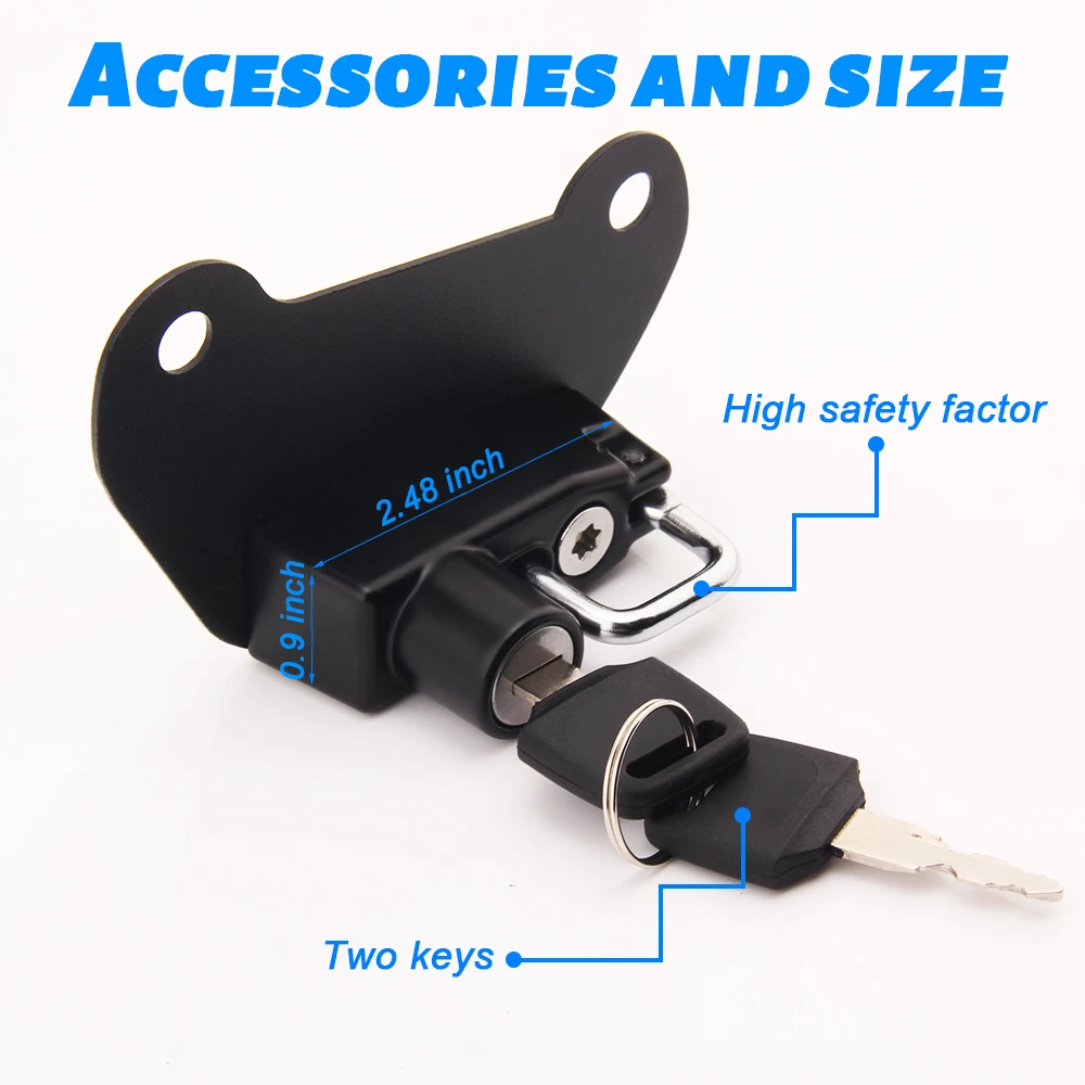 Motorcycle Anti-theft Security Helmet Lock Alloy Black Mount Hook with 2 Keys for Indian Scout/Sixty 2015 2016 2017 2018