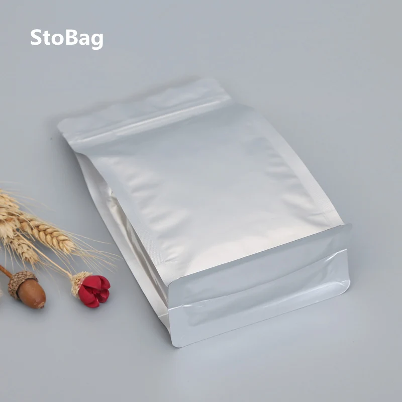 StoBag 50pcs Pure Aluminum Octagonal Sealing Bags Custom Red Date Food Packaging Medicinal Materials Wolfberry Sealed Bags