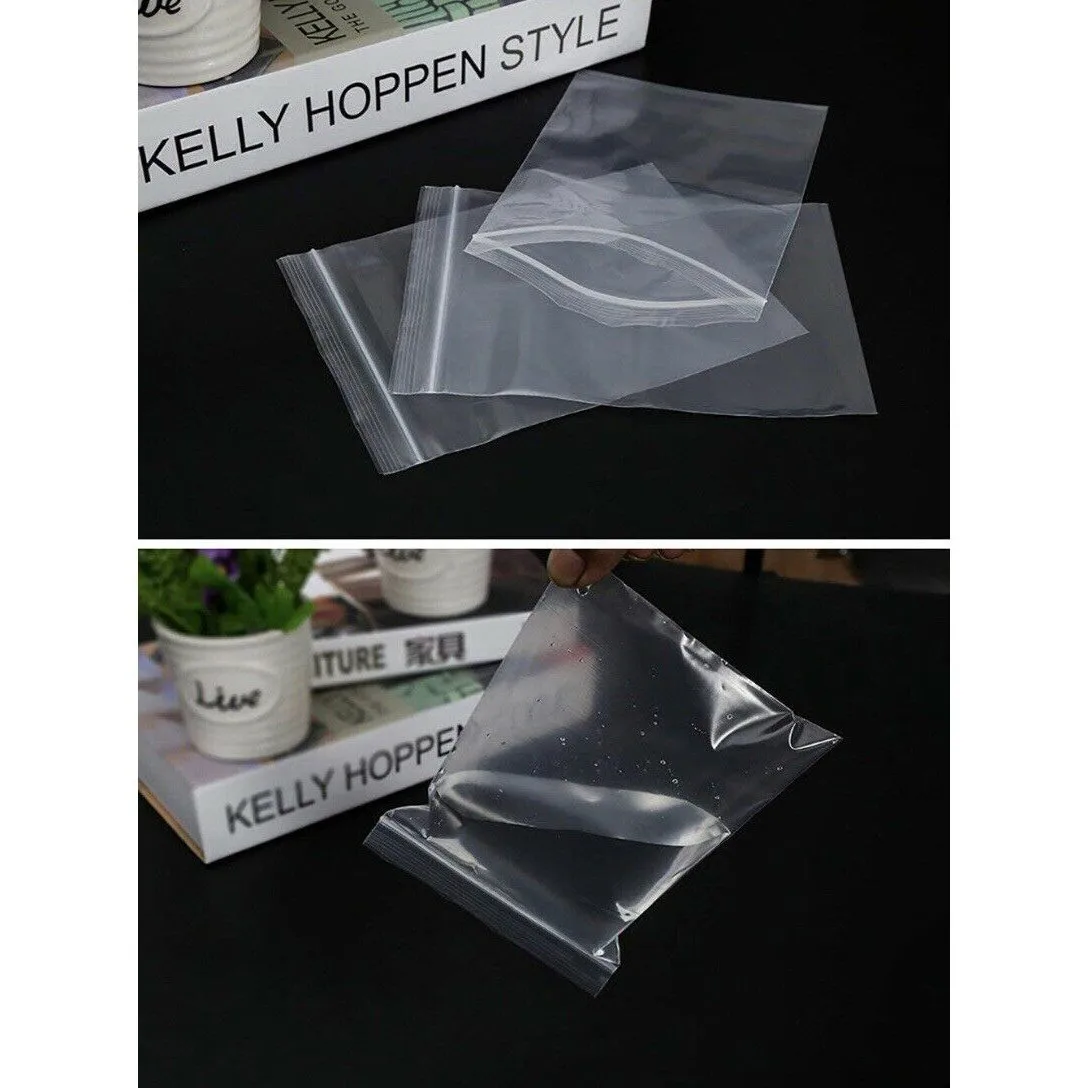 100pcs Transparent Small Ziplock Plastic Bags Jewelry Gift Food Reclosable Storage Bag Custom Print Logo Packaging Clear