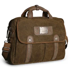 Ruil Vintage Canvas Briefcase Multifunction Men Messenger Bags Large Shoulder Leisure Travel Handbag Crossbody Bag