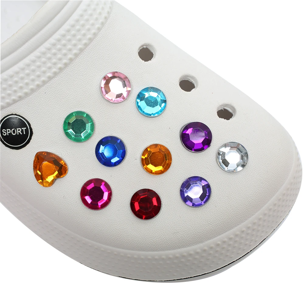 Single Sale 1pc Crystal PVC Shoe Charms,Shoe Buckles Accessories Fit Bands Bracelets Decorate,Kids Party X-mas Gift