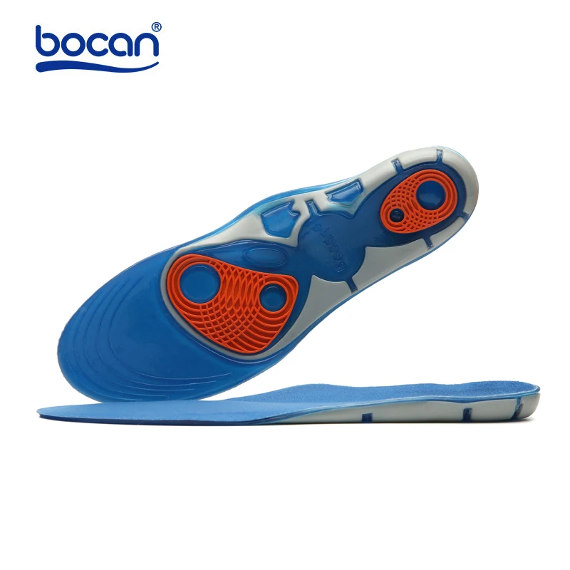 Bocan-シリコンジェルインソール,足底筋膜炎のための高品質のフットケア,ランニング,スポーツ,衝撃吸収パッド