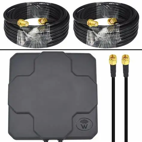 4G Antenna Outdoor Panel 18dbi 698-2690MHz 4G LTE Aerial MIMO External Antenne + 2pcs SMA Male to Female RG58 Cable