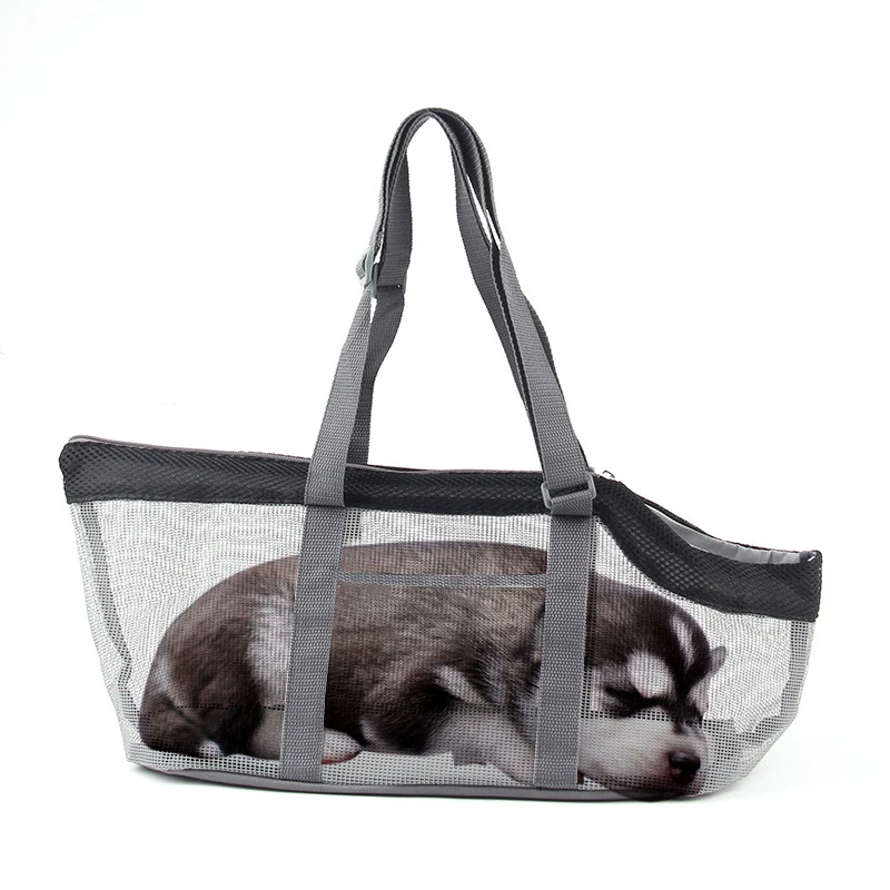 Summer Dog Bag Cat Single Shoulder Bags Portable Four Sides Mesh surface Breathable Pet Carrier Handbag Travel Puppy Kitten Bags