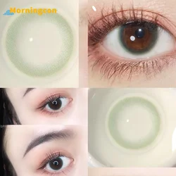 MORNINGCON little green Myopia Prescription Soft Colored Contact Lenses For Eyes Small Beauty Pupil Make Up Natural Yearly