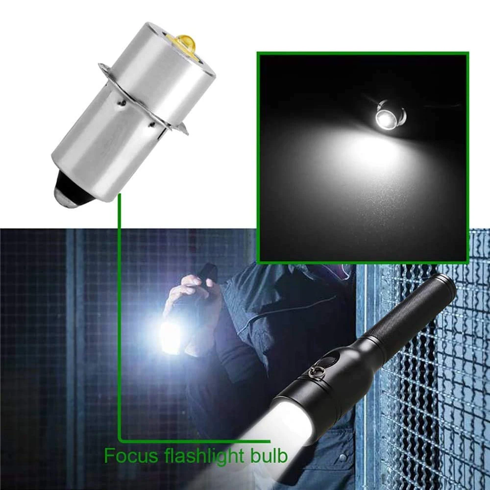 10pcs/lot LED Flashlight Bulb P13.5S E10 3W 6-24V Cold/Warm White Spotlight Lamp For Torches Emergency Light