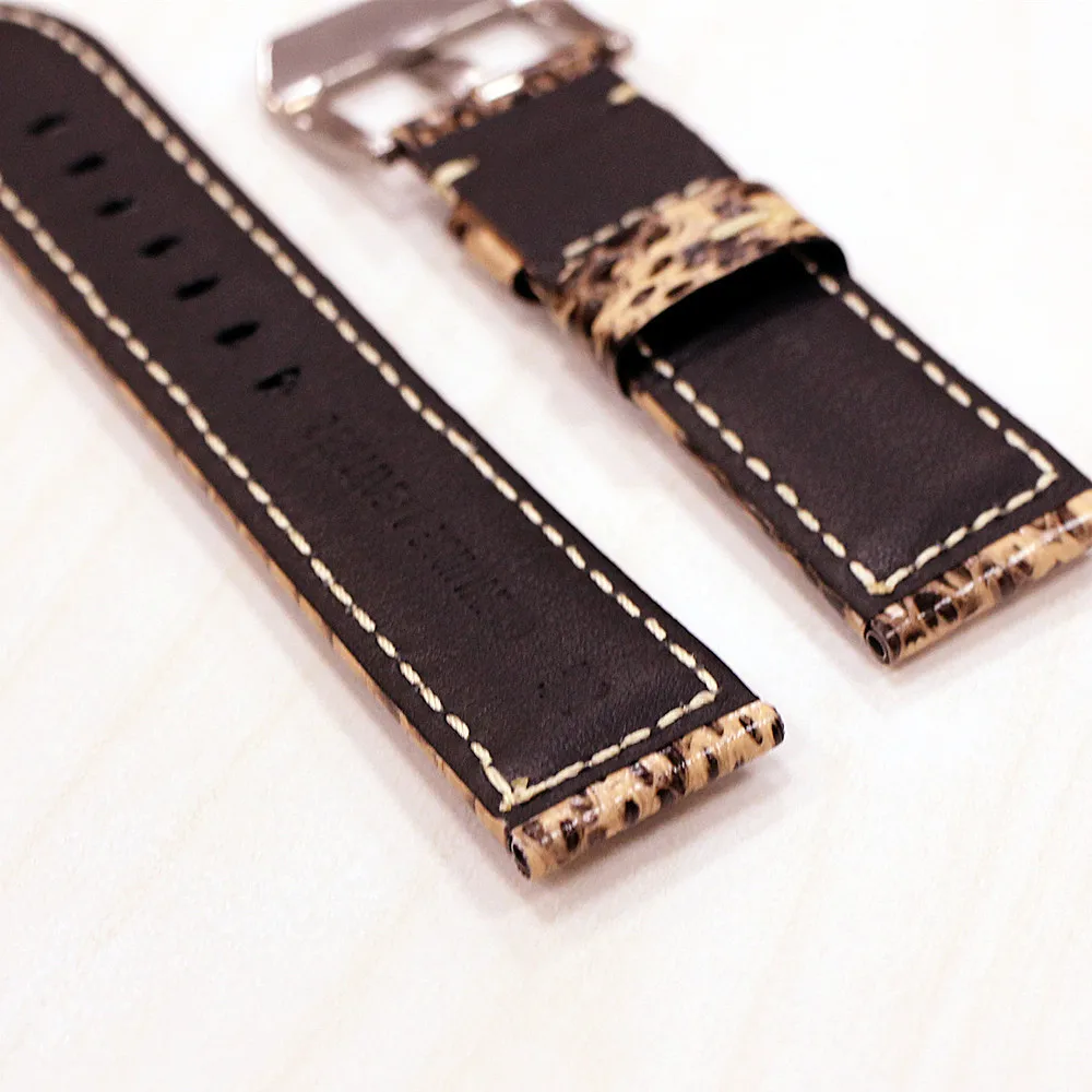 Luxury Snake Skin Pattern Genuine Leather Pin Buckle Watch Strap Accessories 20MM 22MM 24MM for Men\'s and Women\'s Watches