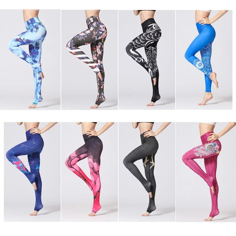 Cloud Hide Yoga Pants Women Flower High Waist Sports Leggings Long Tights Push Up Trainer Running Trousers Workout Tummy Control