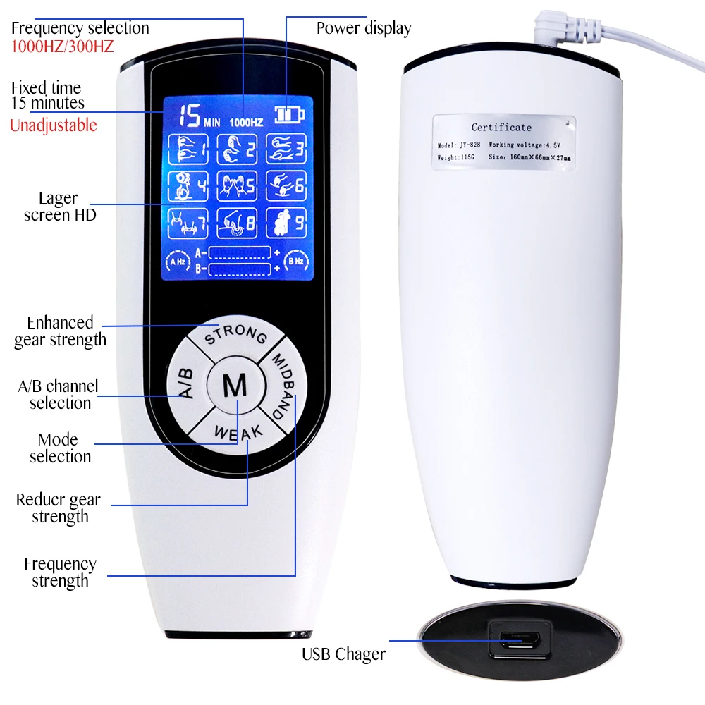 Pulse Tens Digital Therapy Machine Massager EMS Muscle Stimulator 9 Mode Electronic Pulse Massager Physiotherapy Health Care