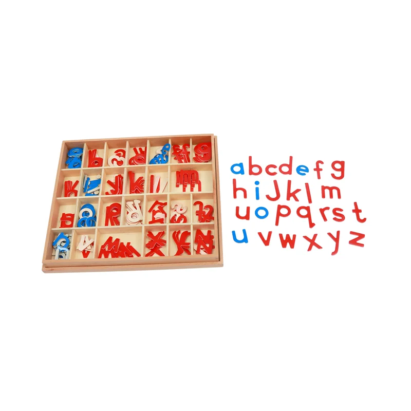 Montessori Alphabet Letters W/ Box Wood Language Materials CASA Classroom Educational Equipment Kids Writting Learning Tools