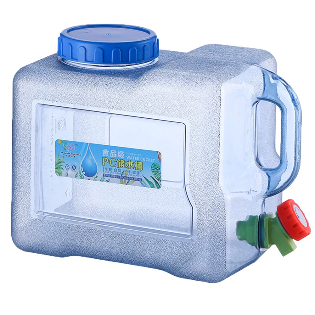 Cubo de agua portátil para exteriores, contenedor de 5/8/12L de capacidad, con grifo para acampar, Picnic, senderismo y conducir