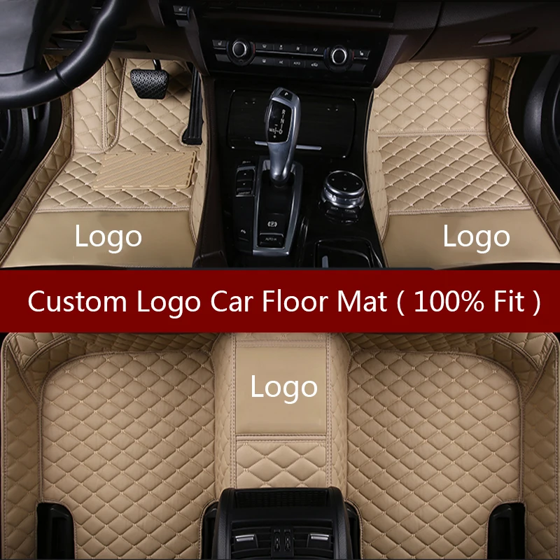 

Custom Logo Leather Car Floor Mats For Honda Accord Crosstour Odyssey Pilot CR-V S2000 HR-V Passport Prelude Civic Auto Carpets