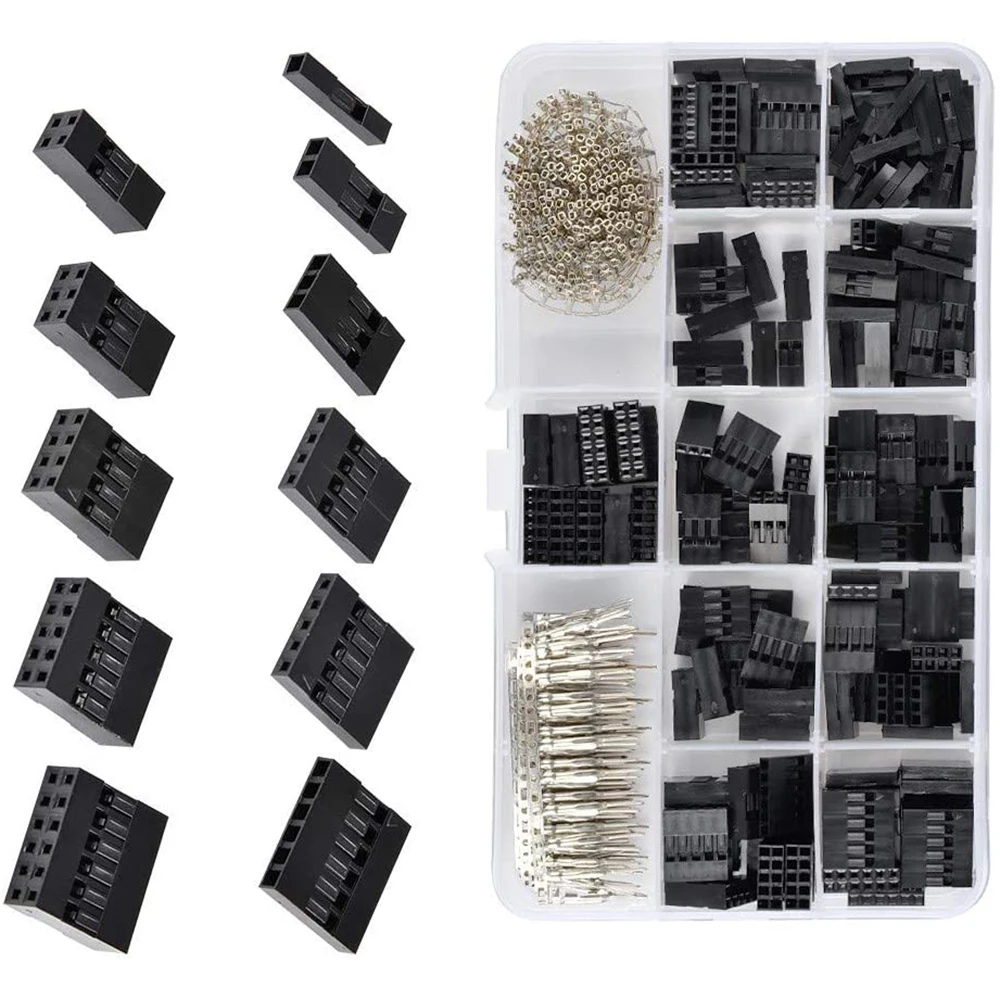 620 pieces of 2.54 mm pitch JST SM 1 2 3 4 5 6-pin housing connector Dupont male crimp pin adapter combination kit