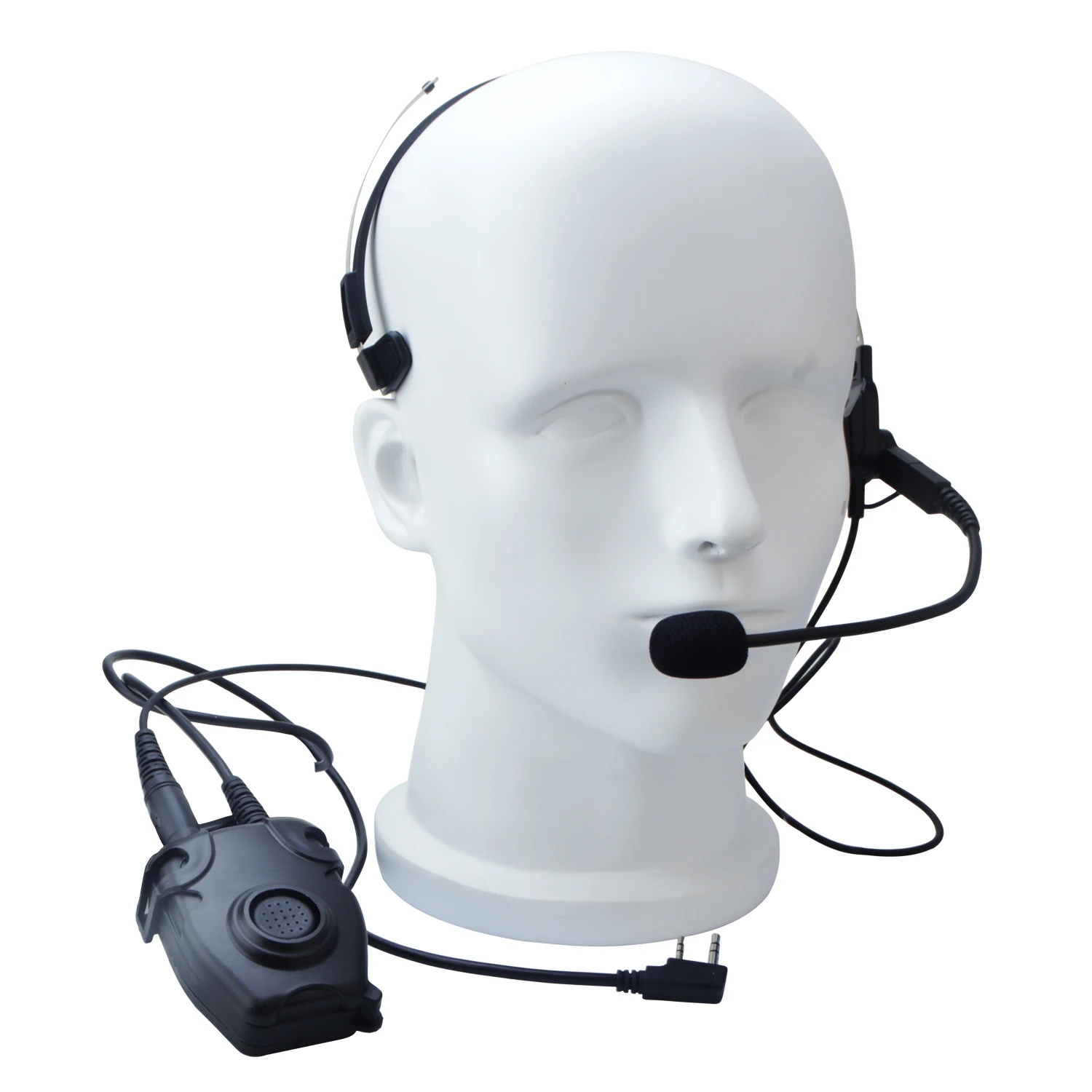 

Over-Head Light Duty Tactical Headset with Mic Stick and K Plug Adapter PTT Switch for Transceiver