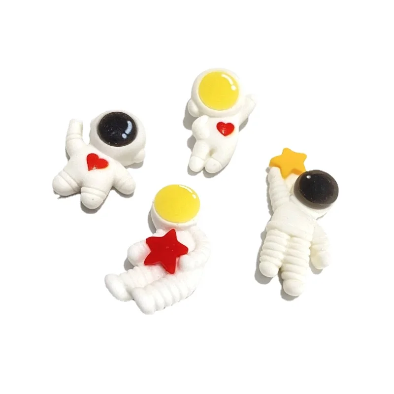 10Pcs NEW Mini Astronaut Resin Figurines & Miniatures Embellishment Accessories Decoration Bow Center Supplies