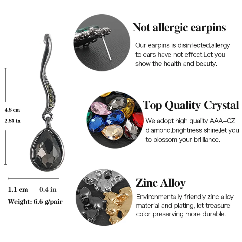 VEYO Elegant Lady Crystal Drop Earrings Rhinestone Party Dangle Earrings for Women Fashion Jewelry New Wholesale image 5