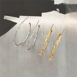 18K Gold Plated Thin Hoop Earrings Clear Geometric 35mm Circle Earrings For Women Wedding Jewelry Gifts