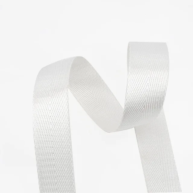 High Quality 20-50mm White Strap Nylon Webbing Herringbone Pattern Knapsack Strapping Sewing Bag Belt Accessories Pet Seat Belts