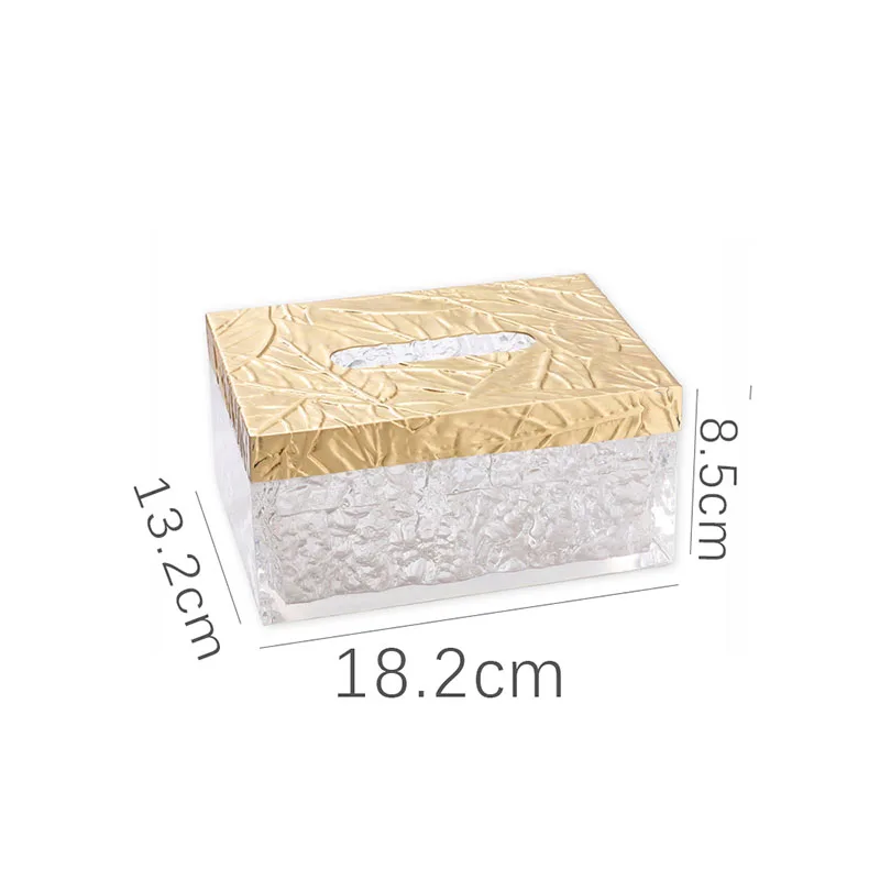 European Crystal Resin Tissue Box Creativity Relief Decorative Living Room Modern Paper Boxes Hotel Front Desk Tissues Organizer