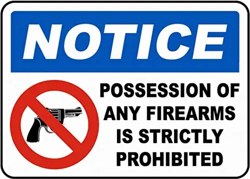 Firearms Strictly Forbidden Outdoor Road Sign Tin Signs 12x16