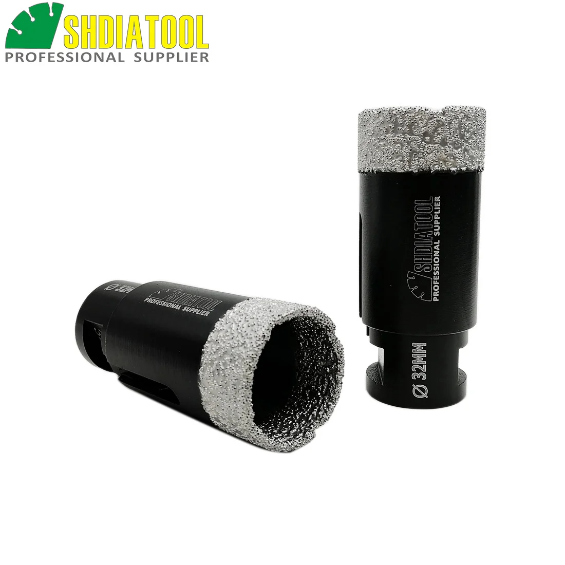 

SHDIATOOL 2pcs M14 Thread Dia 32mm Vacuum Brazed Diamond Dry Drilling Core Bits Porcelain Tile Granite Marble Stone Hole Saw L75