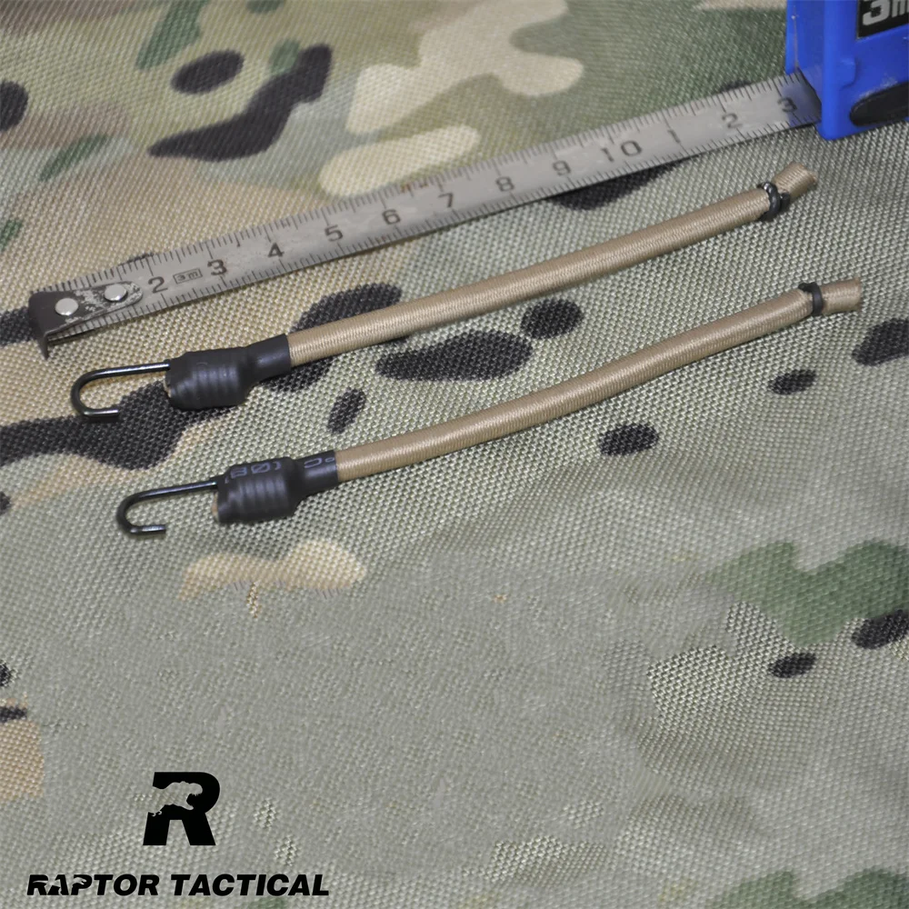 Raptor Two Pieces Black Bungee Cords With Hook For NVG Helmet Rails System MARSOC DEVGRU OPS FAST Mich ACH PASGT Gentex Helmets