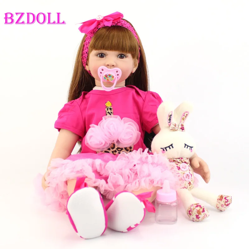 

60cm Silicone Reborn Baby Doll Soft Vinyl Newborn Princess Alive Girl Boneca Play House Toy