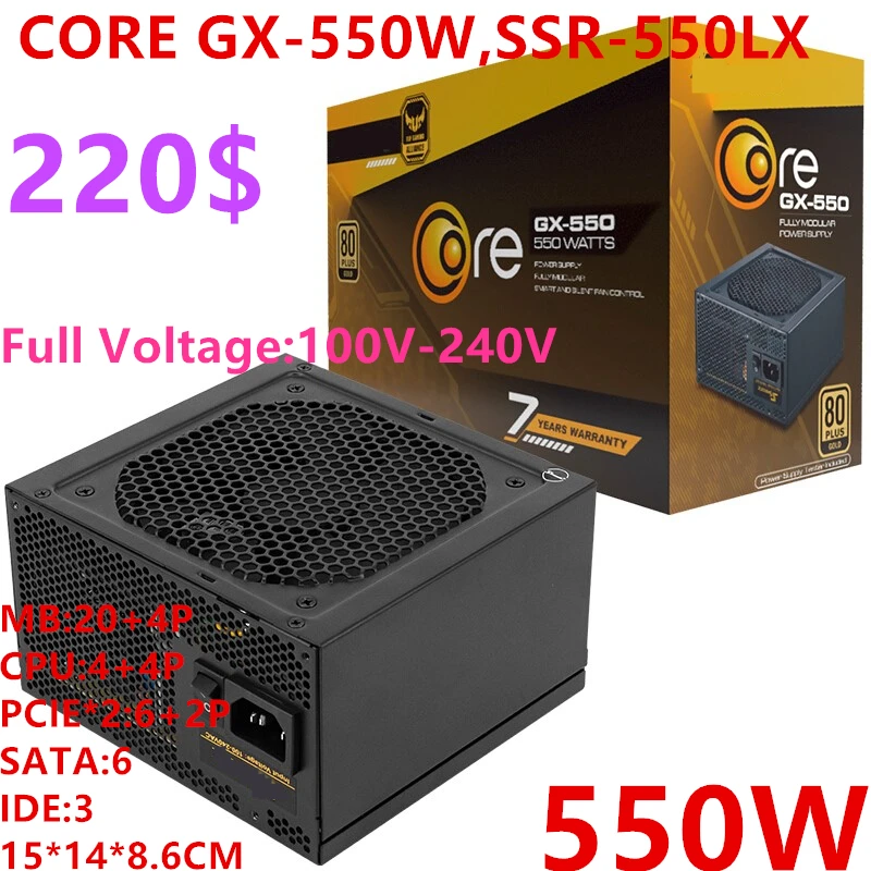 New Original PSU For SeaSonic 80plus Gold Full Module 550W 650W Power Supply CORE GX-550W SSR-550LX CORE GX-650W SSR-650LX