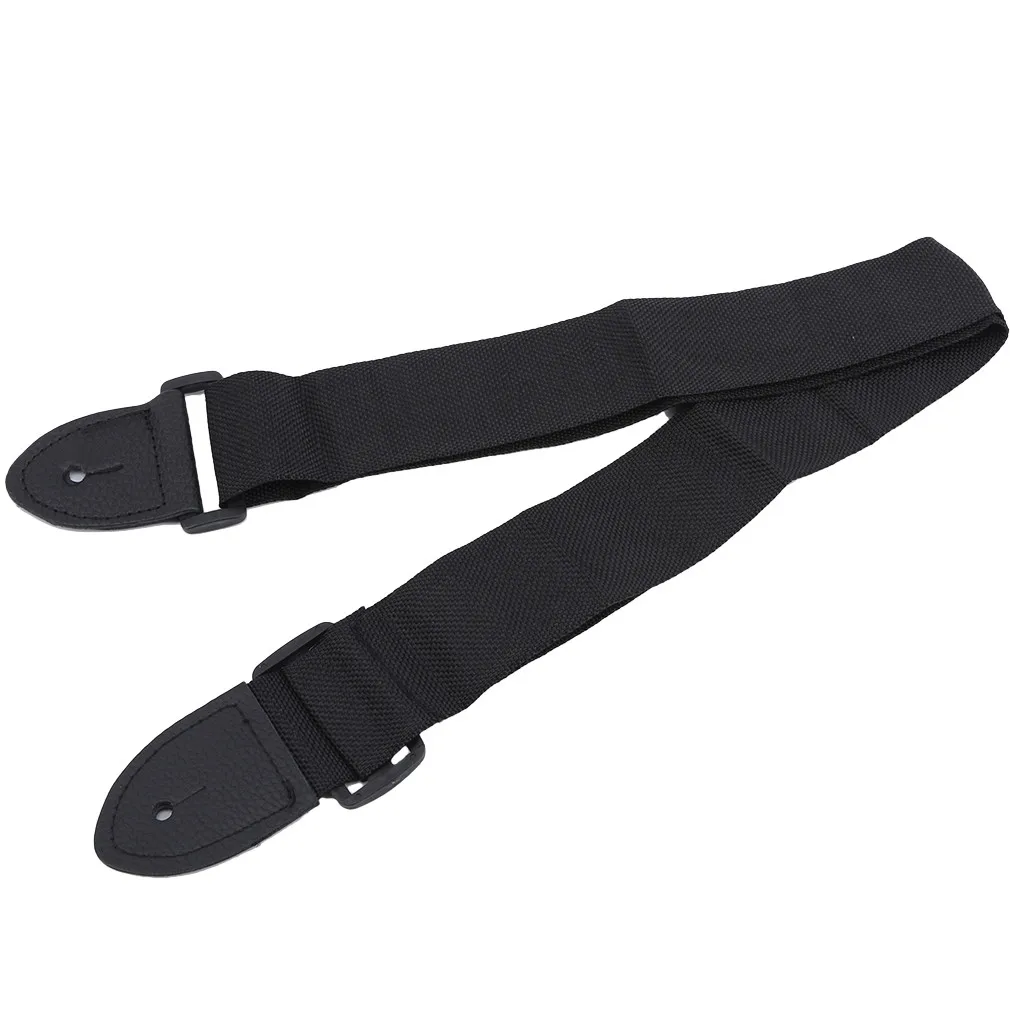 Guitar Strap Leather Head Adjustable Shoulder Strap For Guitar Electric Guitar Bass Guitar Parts Accessories Black New