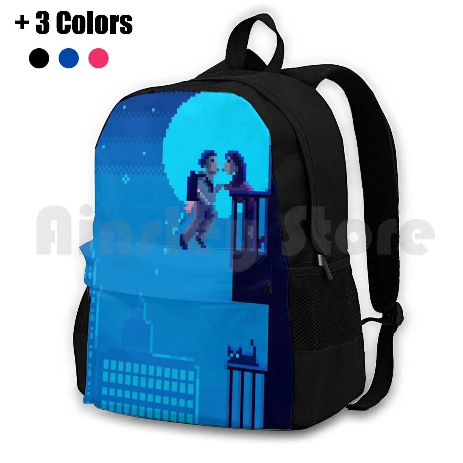 Fly Me To The Moon Pixel Art Outdoor Hiking Backpack Riding Climbing Sports Bag Pixel Pixel Art Retro Videogames 8bit Games