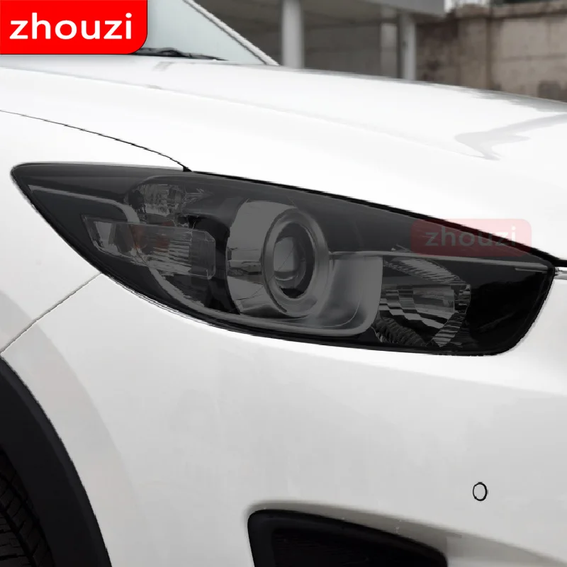 2 Pcs For Mazda 3 6 CX-3 CX-5 CX-9 Car Headlight Protector Tint Protective Film Front Light Transparent TPU Sticker Accessories