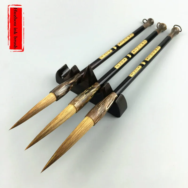 3pcs Chinese Writing Painting Brushes Set Wolf Hair Calligraphy Pen Artist Drawing Chinese Painting Long Hair Writing Brush