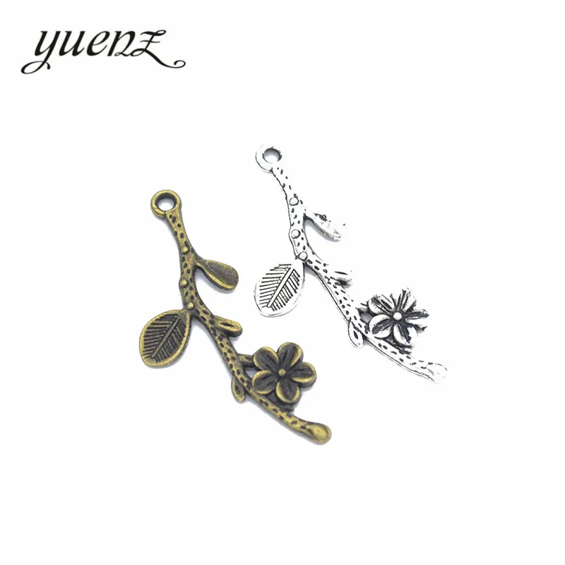 

YuenZ 15pcs Antique Silver Plated Tree Charms Pendants for Necklace Jewelry Making DIY Handmade 40*18mm Q230