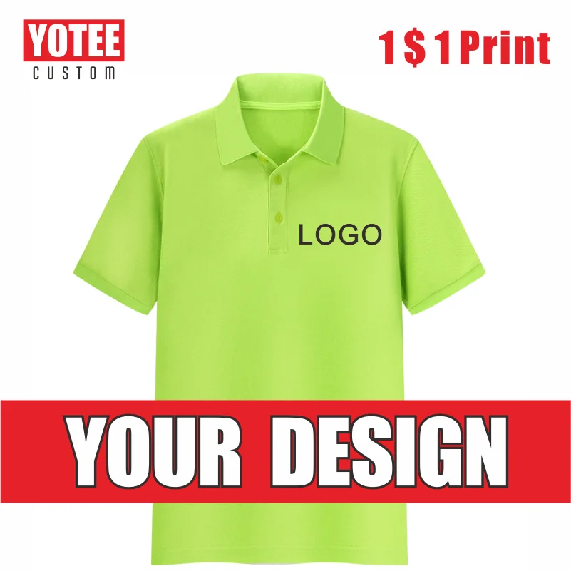 YOTEE2021 new cheap cotton short-sleeved polo shirt company group business casual custom embroidery men's polo custom 17 colors