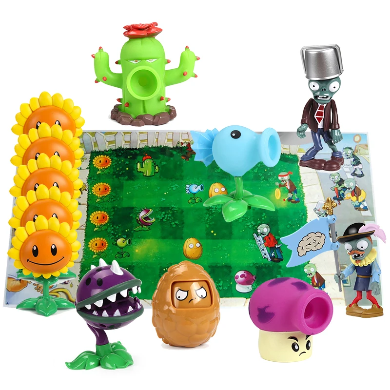 Figuras de acción de Plants vs Zombies para niños y niñas, muñecos de PVZ Peashooter, girasol, regalo de cumpleaños, planta Zombie