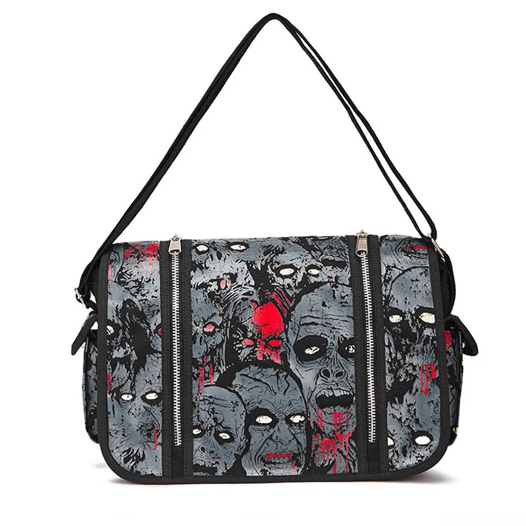Large Gothic Zombie Ghost Canvas Luminous Shoulder Hnadbag  display picture 3