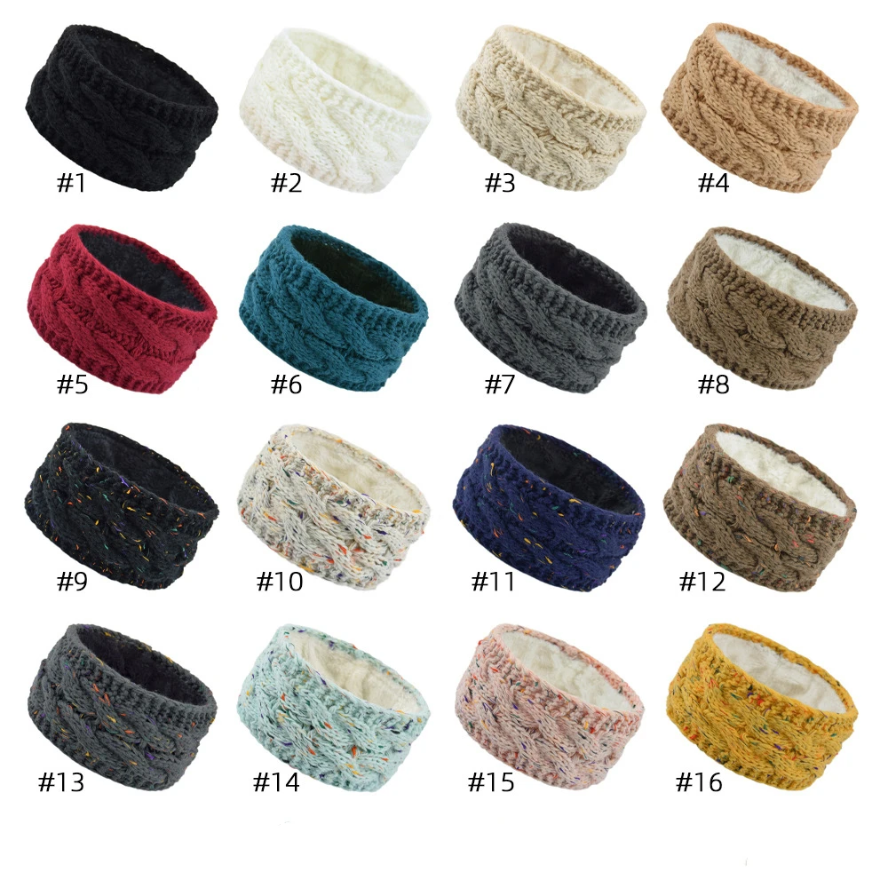 Winter Warmer Knitted Headband Women Fashion Crochet Turban Multicolor Wide Stretch Hairband Headwrap Ladies Hair Accessories