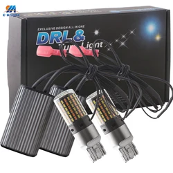 LED 캔버스 라이트 1156, 오류 없음, 자동차 DRL 방향 지시등, 듀얼 모드, 2 in 1 스위치백, P21W BA15S PY21W BAU15S 3156 7440 W21W T20, 1 세트