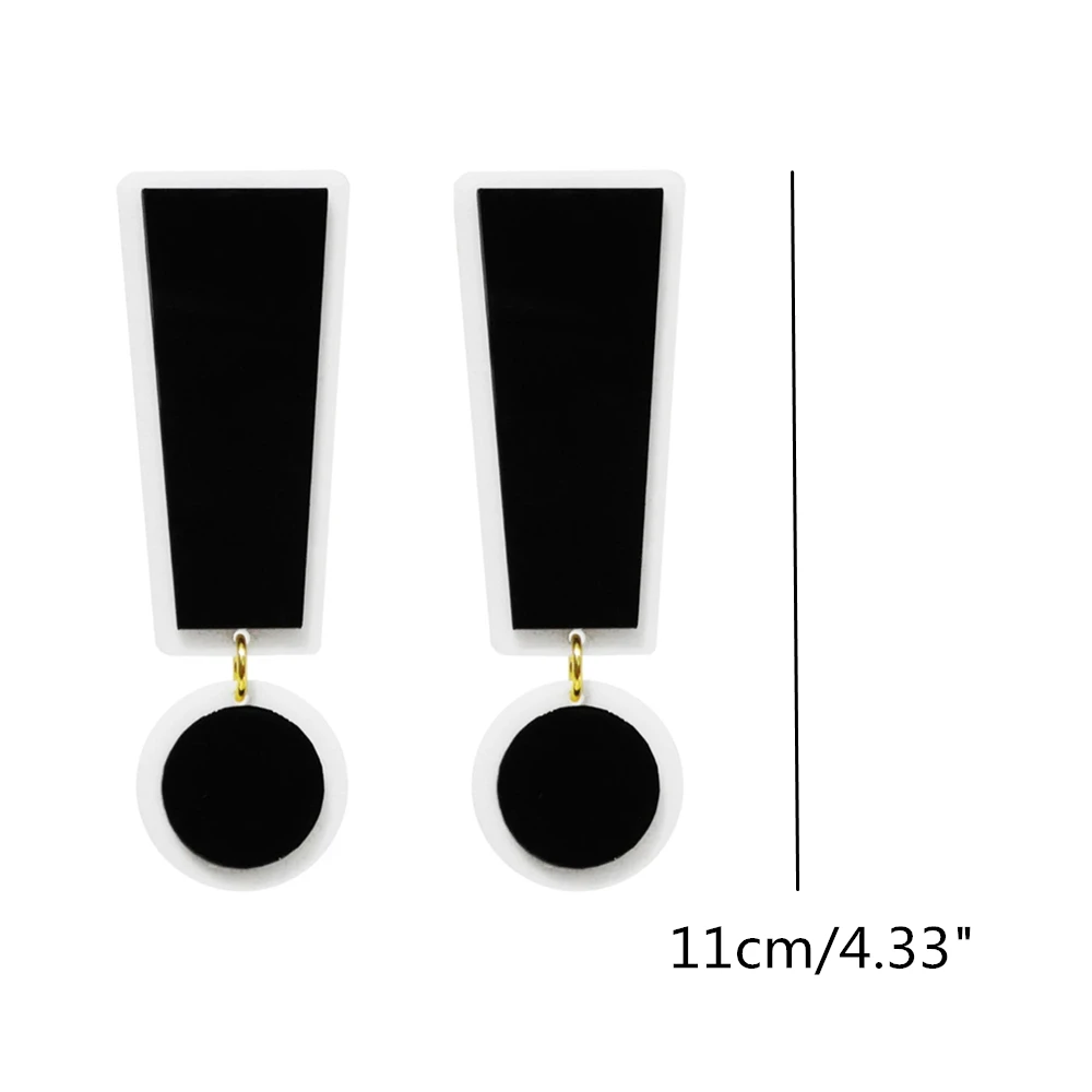 Symbol Exclamation Point Drop Earring for Women Super Large Big Black White Acrylic Fashion Trendy Jewelry Hyperbole Accessories