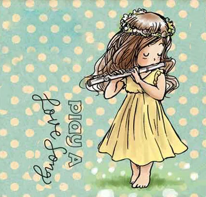 ClearPlayed The Flute Girl przezroczysty stempel z gumy silikonowej, metalowy arkusz Die, DIY Scrapbooking, uroczy wzór albumu fotograficznego