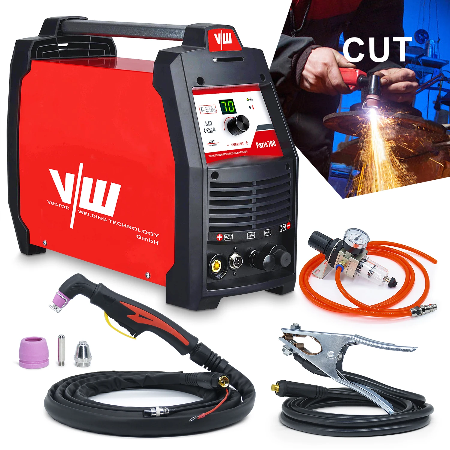 PLASMA CUTTER PARIS 700 PROFI PLASMA CUTTER 70A HF PILOT IGNITION CNC 25mm Digital 380V 3phase