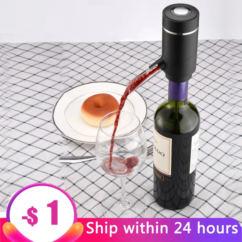 Smart Electric Red Wine Dispenser, Quick Sobering, Automatic Wine Decanter, USB Charging, Aerator Pourer for Kitchen