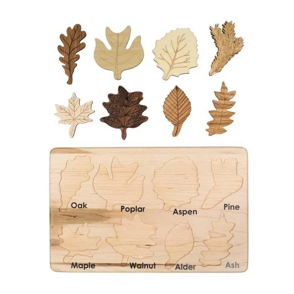 

Wooden Puzzle Toys Forest Leaf Puzzle With Wooden Board Learning Toys Leaf Jigsaw Puzzle Early Childhood Education Cognition Toy