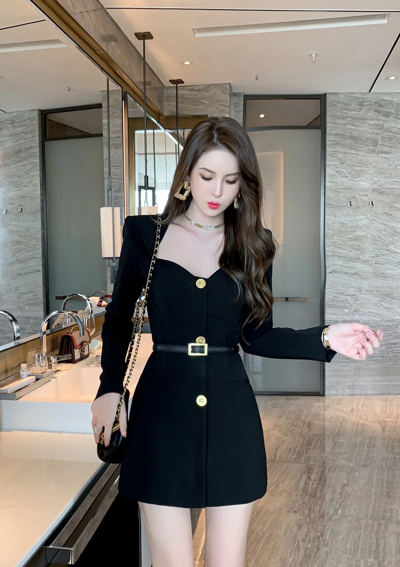 Hepburn style dress female autumn and winter base Polyester  Office Lady  Sheath  Knee-Length  Zippers